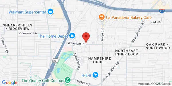 Map of 303 W Sunset Ste 102 San Antonio, TX 78209