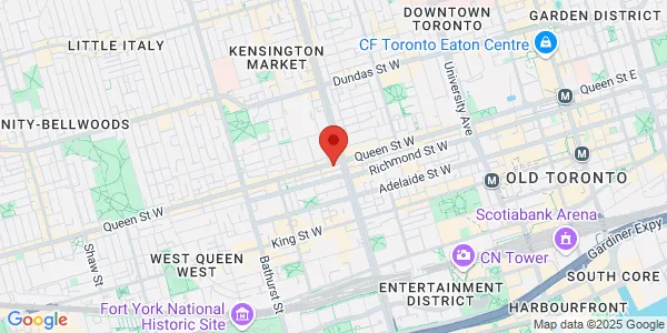 Map of 455 Queen Street W Toronto, ON M5V 2A9 Canada