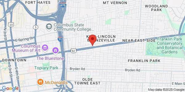 Map of 1000 E Broad St Columbus, OH 43205