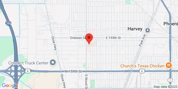 Map of 71 W 156th St Ste 110 Harvey, IL 60426