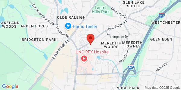 Map of 3200 Blue Ridge Rd Ste 210 Raleigh, NC 27612