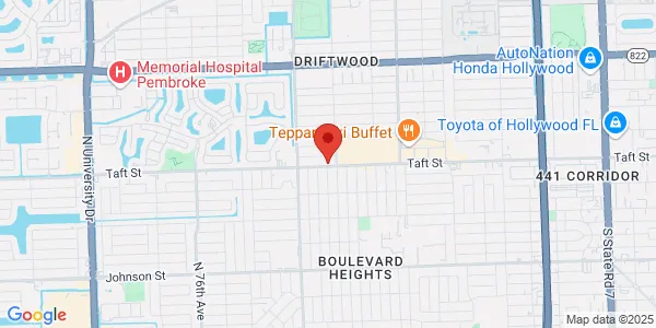 Map of 7081 Taft St Pembroke Pines, FL 33024