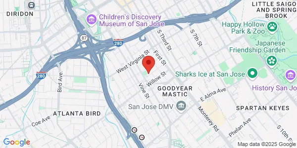 Map of 100 Oak St San Jose, CA 95110