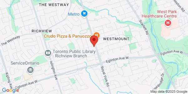 Map of 1436 Royal York Road Etobicoke, ON M9P 3A9 Canada