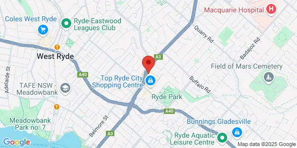 Map of Suite 1, Level 1A 1 Pope St Ryde New South Wales 2112 Australia