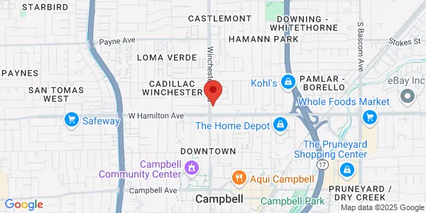 Map of 1580 S Winchester Blvd 202-A Campbell, CA 95008