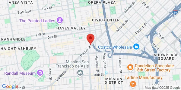 Map of 1800 Market St Ste 401 San Francisco, CA 94102