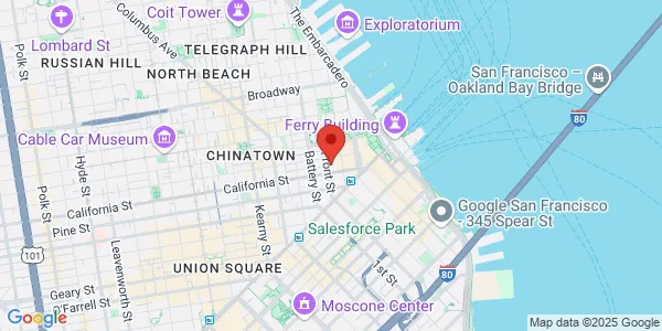 Map of 222 Front Street Fl 6 San Francisco, CA 94111