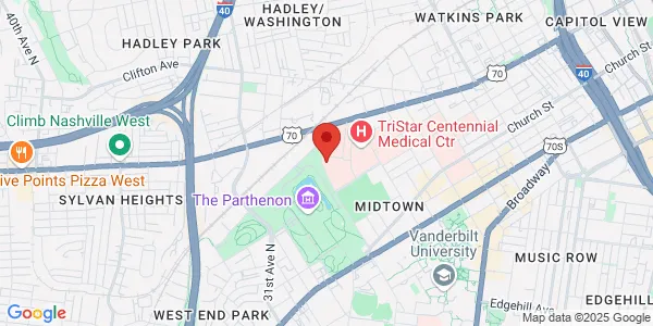 Map of 250 25th Ave N Nashville, TN 37203