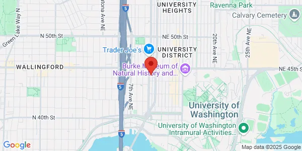 Map of 4300 Roosevelt Way NE Seattle, WA 98105