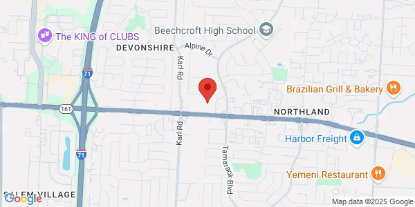 Map of 1710 E Dublin Granville Rd Columbus, OH 43229
