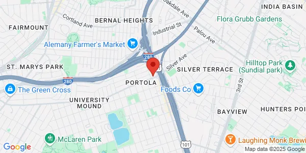 Map of 1525 Silver Ave San Francisco, CA 94134