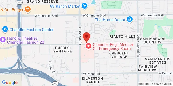 Map of 1870 W Frye Rd Ste 3 Chandler, AZ 85224