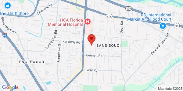 Map of 6138 Kennerly Rd Ste 100 Jacksonville, FL 32216