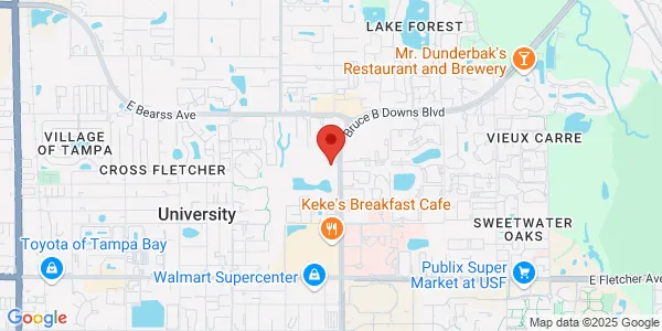 Map of 14302 Bruce B Downs Blvd Tampa, FL 33613
