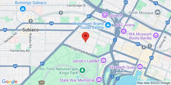 Map of 30 Ord St West Perth Western Australia 6005 Australia