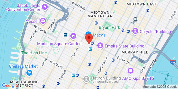 Map of 111 West 33rd Street Fl 18 New York, NY 10122