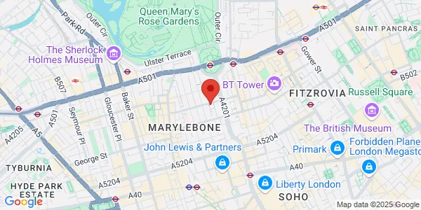 Map of 29 Weymouth Street Harley Street Marylebone London W1G 7DB United Kingdom