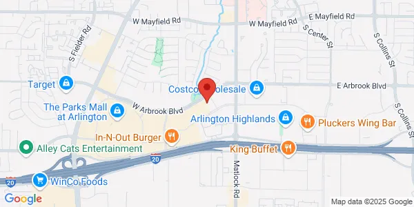 Map of 800 W Arbrook Ste 209 Fort Worth, TX 76015