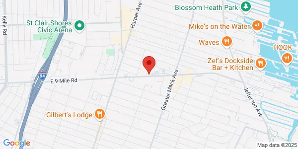 Map of 21929 E Nine Mile Rd St. Clair Shores, MI 48080