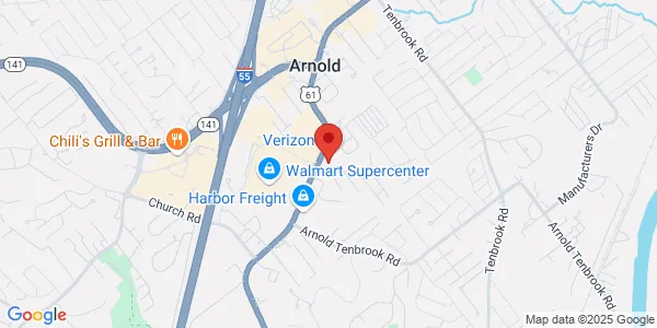 Map of 1296 Jeffco Blvd Arnold, MO 63010