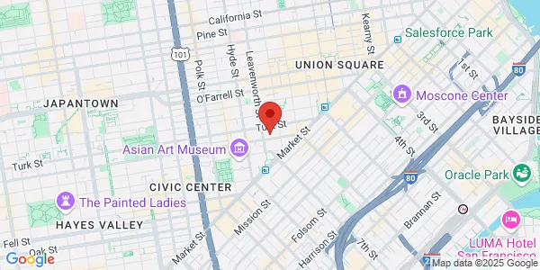 Map of 150 Golden Gate Ave Fl 2 San Francisco, CA 94102