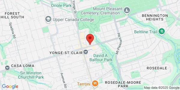 Map of 50 St Clair Avenue E 2nd Floor Toronto, ON M4T 1L8 Canada