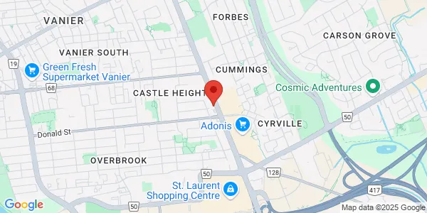 Map of 968 Saint Laurent Boulevard Ottawa, ON K1K 3B3 Canada