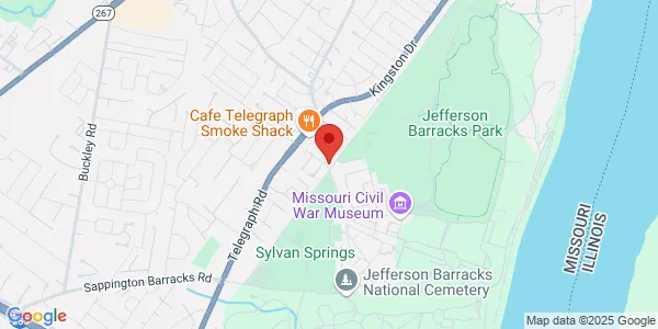 Map of 1 Jefferson Barracks Dr Saint Louis, MO 63125