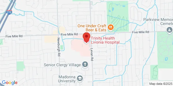 Map of 36475 5 Mile Rd Livonia, MI 48154