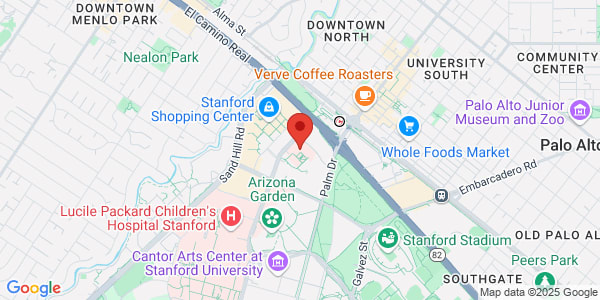 Map of 213 Quarry Rd Palo Alto, CA 94305