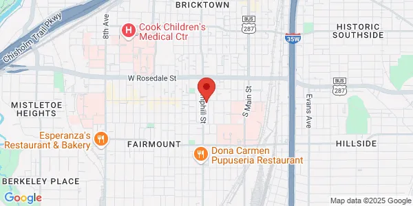Map of 607 West Magnolia Ave Ste 102 Fort Worth, TX 76104