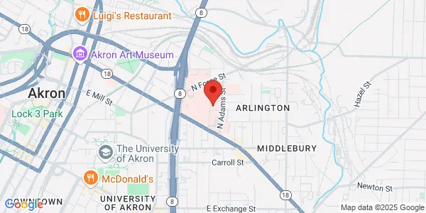 Map of 75 Arch St Ste 301 Akron, OH 44304