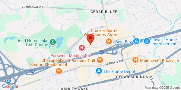 Map of 9333 Park West Blvd Ste 102 Knoxville, TN 37923