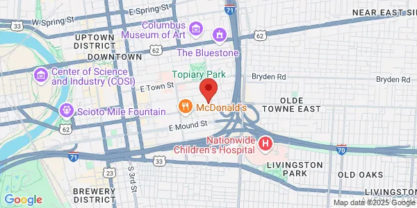 Map of 500 E Main St Ste 105 Columbus, OH 43215