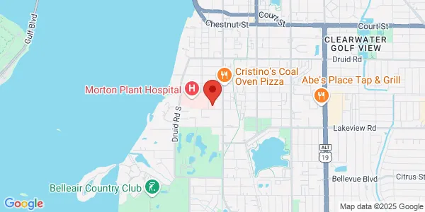 Map of Morton Plant Hospital 400 Pinellas St Suite 100 Clearwater, FL 33756
