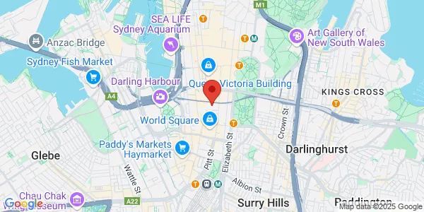 Map of 580 George St Sydney New South Wales 2000 Australia