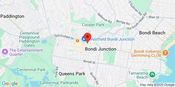 Map of Westfield Tower 1, Level 17, 520 Oxford St Bondi Junction New South Wales 2022 Australia