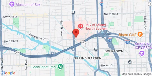 Map of 1475 NW 12th Ave Miami, FL 33136