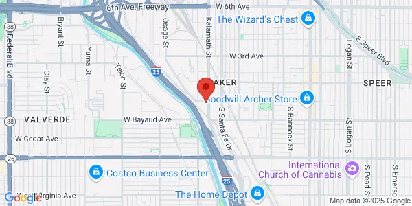 Map of 5 S Kalamath St Denver, CO 80223