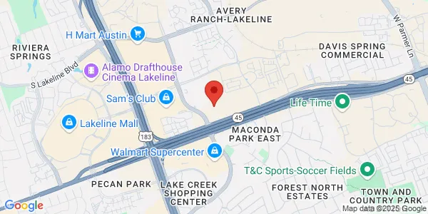Map of 9835 N Lake Creek Pkwy Ste 150 Austin, TX 78717
