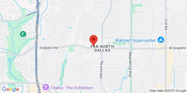Map of 6969 Arapaho Rd Dallas, TX 75248