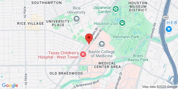 Map of 6550 Fannin St Ste 2421 Houston, TX 77030