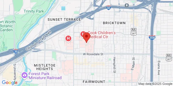 Map of 1300 W Terrell Ave Texas Health Resources Fort Worth, TX 76104