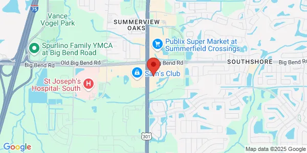 Map of 10621 Big Bend Rd Riverview, FL 33579