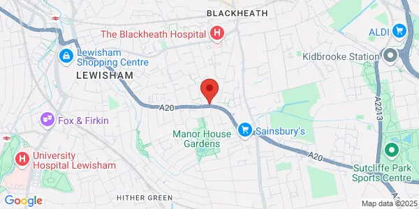 Map of 225 Lee High Road Lewisham London SE13 5PQ United Kingdom