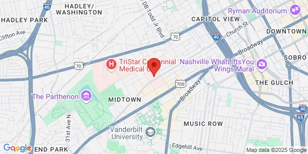 Map of 2100 Church St Ste 225 Nashville, TN 37203