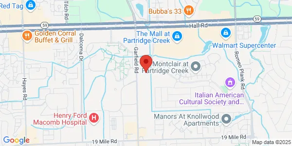 Map of 44250 Garfield Rd Ste 104 Clinton Township, MI 48038