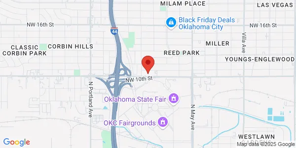 Map of 3233 NW 10th St Oklahoma City, OK 73107