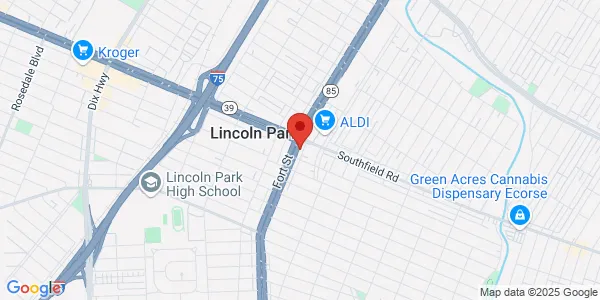 Map of 2041 Fort St Lincoln Park, MI 48146